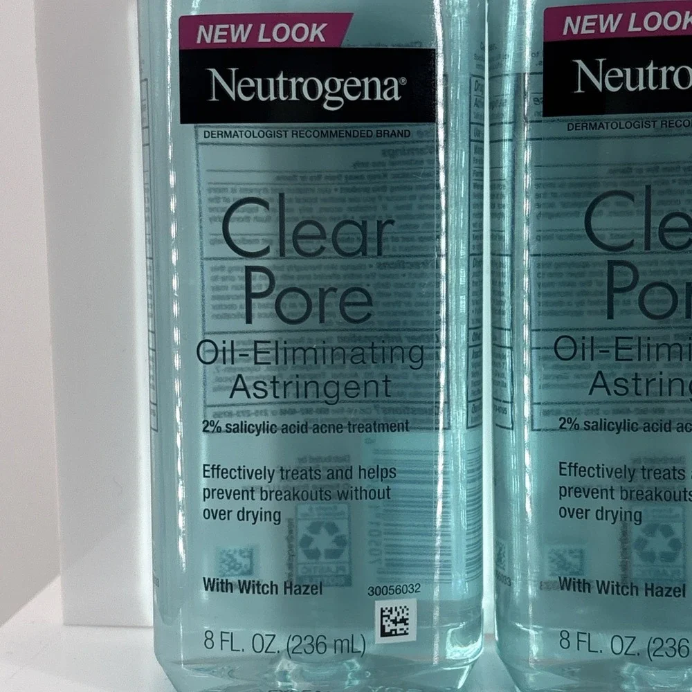 3 Neutrogena Clear Pore Oil-Eliminating Astringent 2% Salicylic Acid Acne Tx 8oz